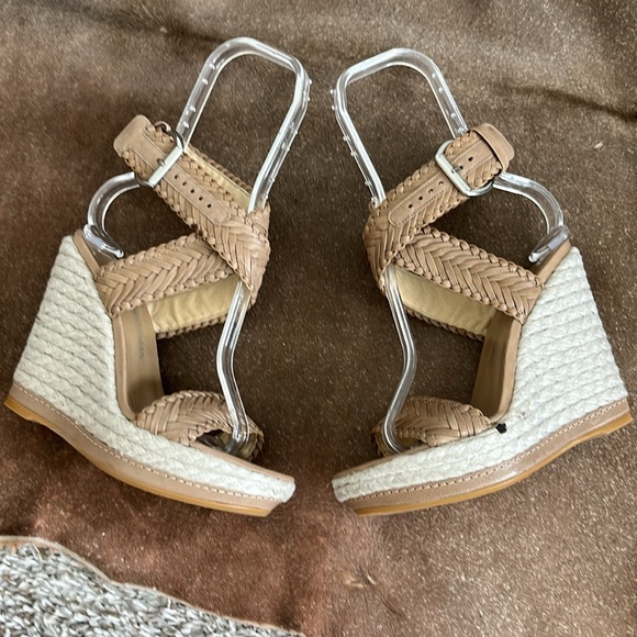Stuart Weitzman Elixir Wedge Platform Braided Leather Ankle Strap Sandals - Picture 3 of 8